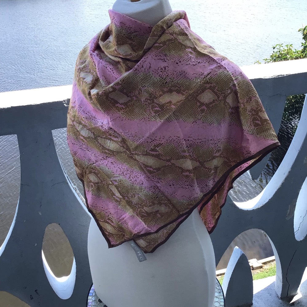 Echo Oversized Square Silk Scarf In Exotic Snake Print